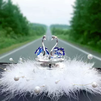 Decorations Gifts | Car ornaments - solar-blue-swan-small-pearl-feather-cushion