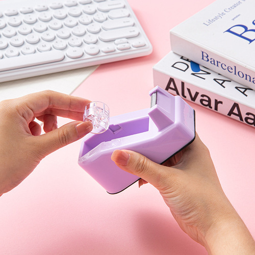 Macaron-colored tape holder small packager tape machine set office portable labor-saving manual tape cutter