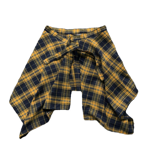 This year's popular color yellow checkered diaper cover for girls, one-piece tie waist yellow checkered hide-in-the-meat style bottom for boys