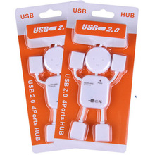 小人形USB扩展HUB usb2.0一拖四分线器人型HUB usb hub集线器