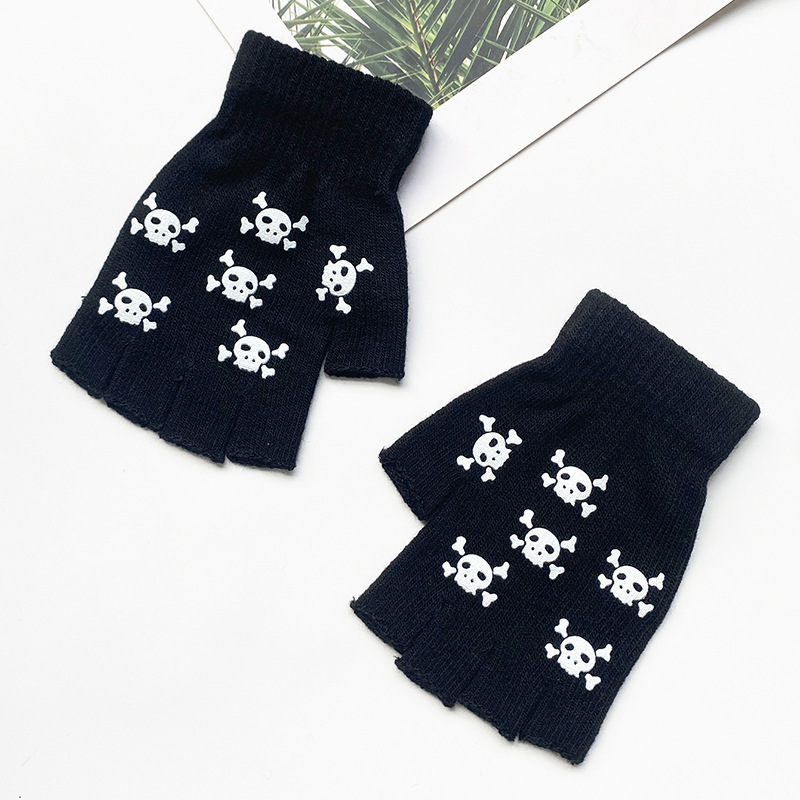 亚马逊欧美跨境夜光骷髅头骨爪手套万圣节发光手套Skull Gloves|undefined