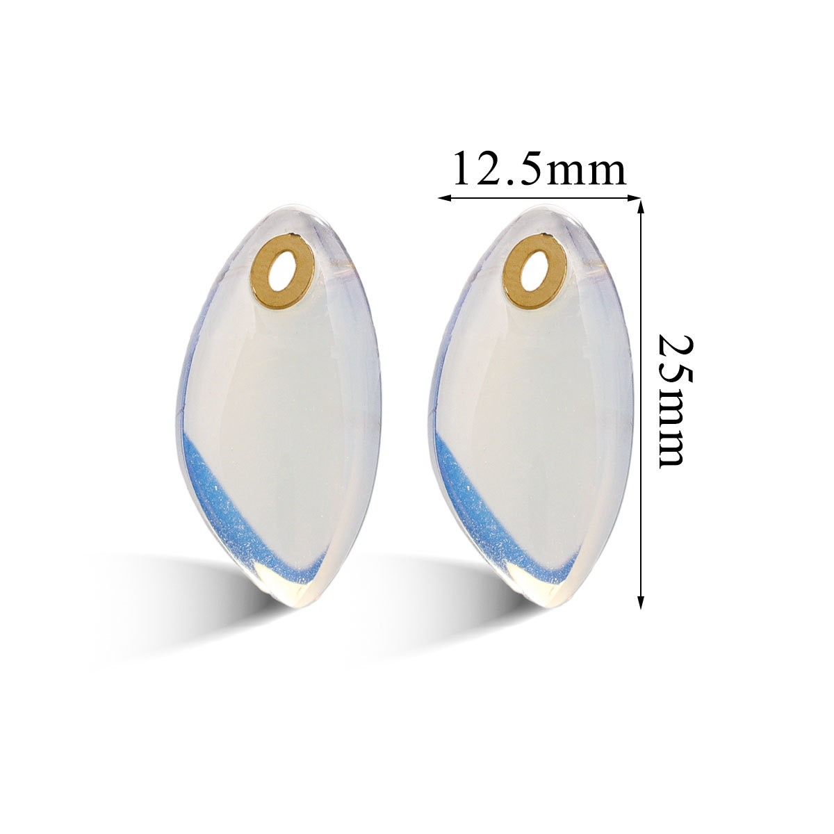 Europa y los Estados Unidos piedra natural polvo cristal turquesa acero inoxidable titanio elíptico pequeño colgante DIY accesorios de collar