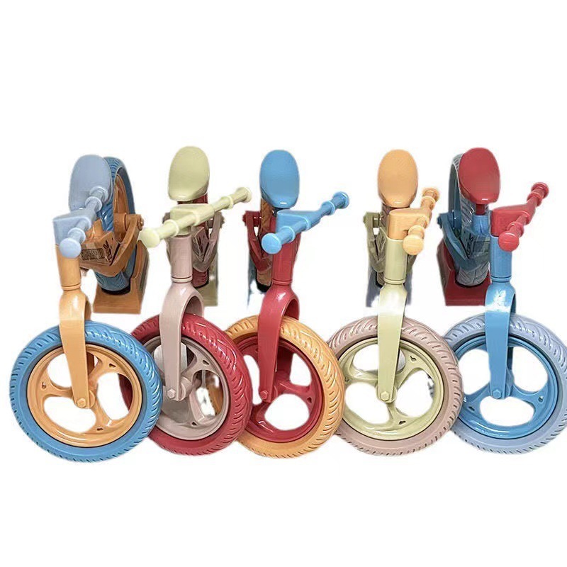 Juguetes de montaje de bicicletas modelos de adornos de niños rabanos personajes de construcción de bloques de construcción actualización para compartir la fortuna fundición