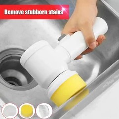 Cross-border Kitchen Household Handheld Dishwashing Pot Cleaning Gadget Grooved Multi-functional Brush Electric Cleaning Brush
