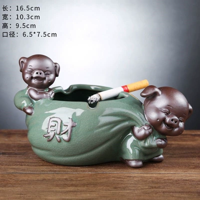 Unique Retro Minimalist Trendy Design, Car ashtray - ge-kiln-two-piglets-ashtray