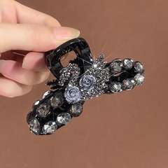 クロスボーダー爆金ブラックスワン水ドリルクリップ女性後頭部高級感バラサメクリップ頭飾り