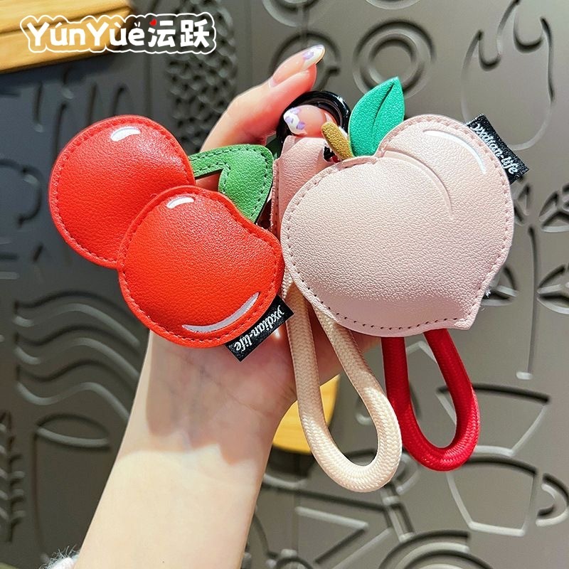 Creative Cherry Lemon Pendant, Cute Cartoon Fruit Leather Pendant, Girl's Bag, Car Keychain, Small Gift