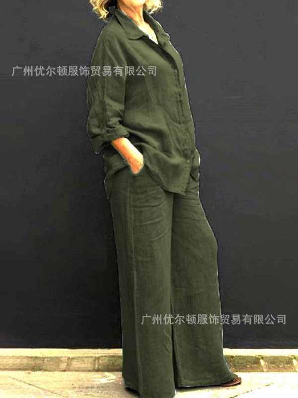 外贸新款女士衬衫套装2025年休闲都市套装独立站女装速卖通亚马逊|undefined