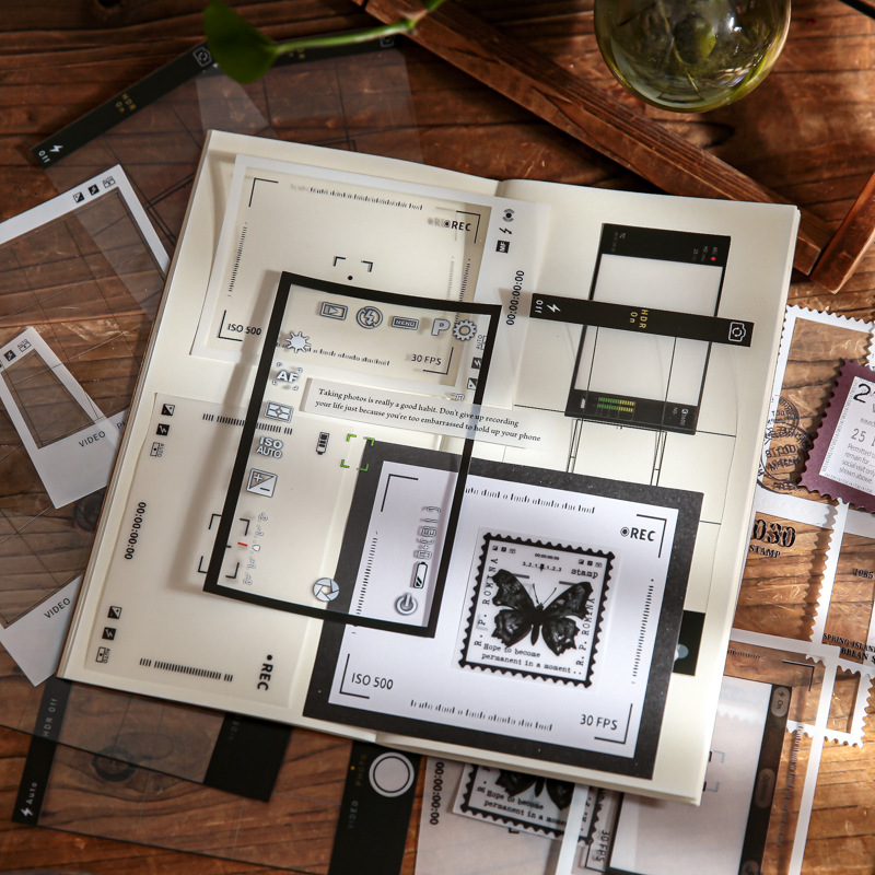 Papel Sr. Retro Memoria de Papel Serie de Fragmentos de Cámara Creativa Agujero Decoración de Cuentas de mano Papel Decoración