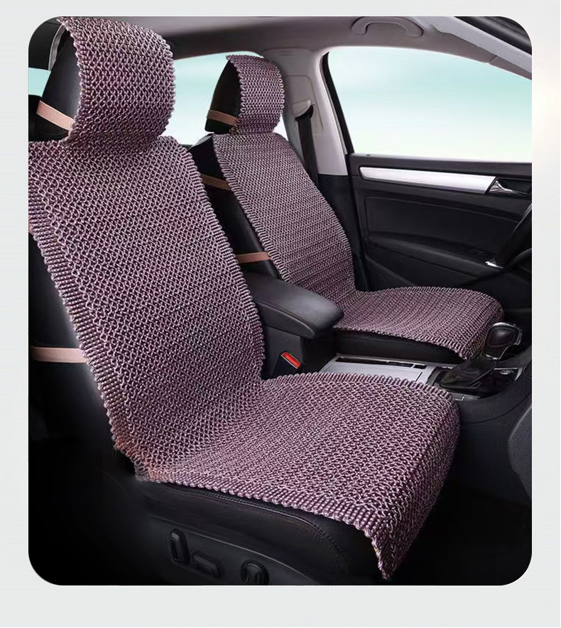 Hand-Woven Seat Cushions for All Seasons, Wholesale Ice Silk Car Cushions for Seven-Seater and Five-Seater Cars, Hand-Knitted with Armrests