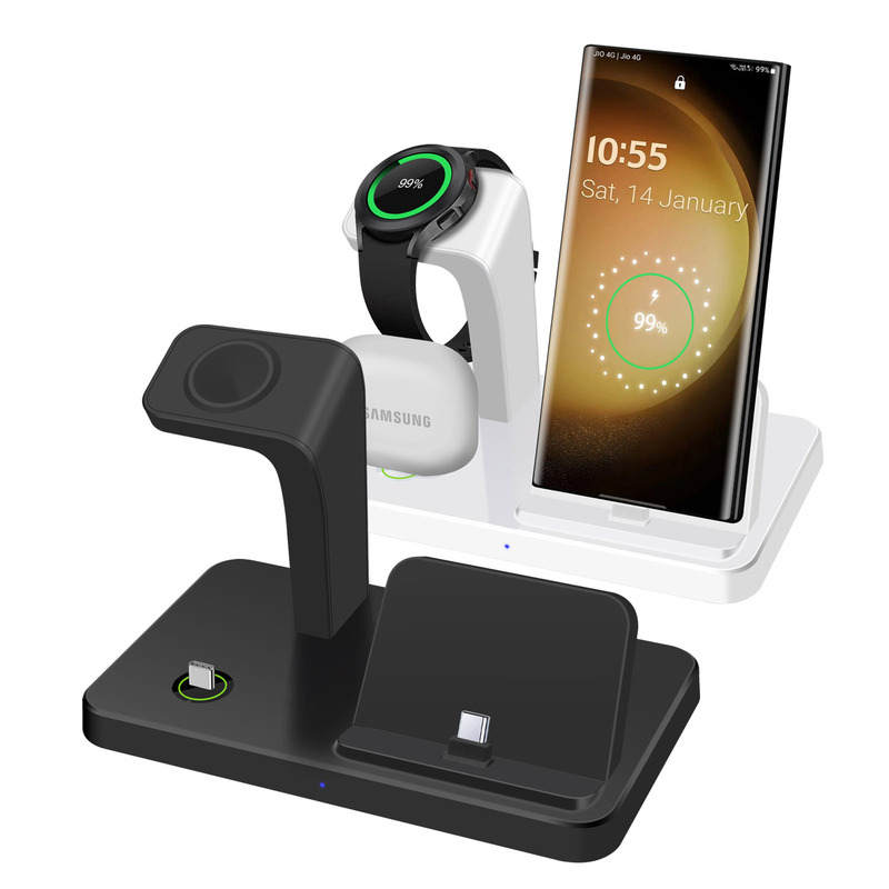 Cross-Border Three-In-One Wireless Charger for Watches with Type-C Interface, Suitable for Mobile Phones, Earphones, and Watches Cross-Border Three-In-One Wireless Charger for Watches with Type-C Interface, Suitable for Mobile Phones, Earphones, and Watches