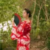 No. 23 kimono comes with a simple girdle and fan (bow tie, inner outfit is photographed separately)