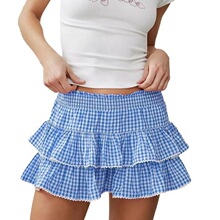 T 18161 Y2K Plaid Casual Sport Skirt �����˶���ȹ �羳����