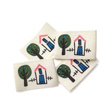 现货纯棉布标水洗标棉带卡通布贴儿童服饰哇哇标签手工diy补丁贴