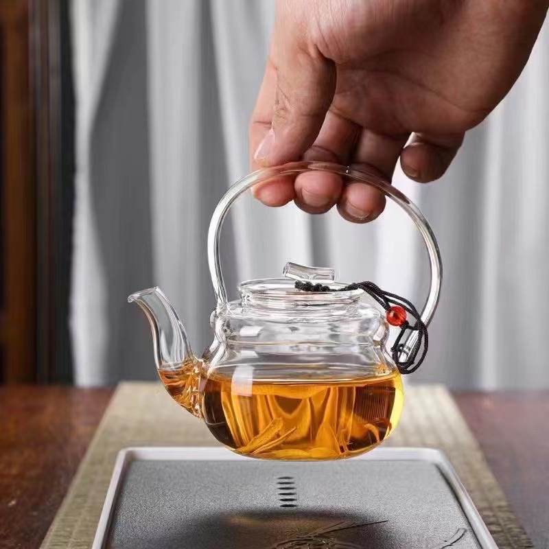 创意柿柿如意柿子小茶壶耐高温玻璃茶具一人用单壶花茶绿茶泡茶壶