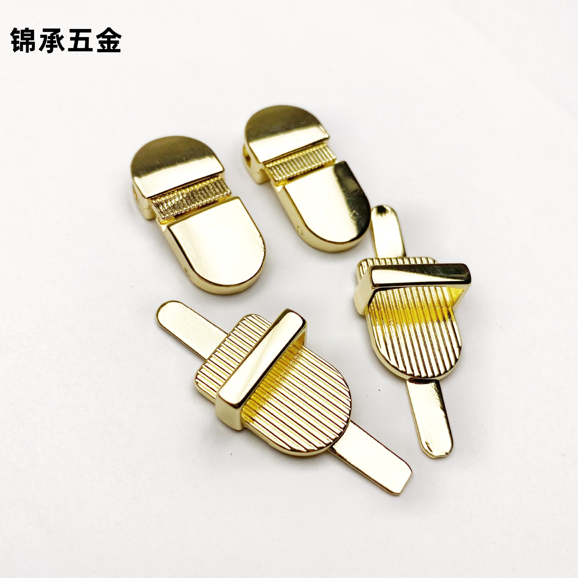 厂家直供箱包五金配件插锁 浅金色画册锁手拿包装饰小锁扣