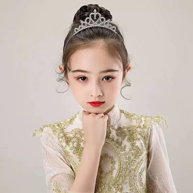 Princesa de moda coreana simple corona de cumpleaños coronas de cabello bandas de alea diamante para niños coronas pequeñas