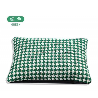 Car tissue box/set car sun visor tissue box - green-houndstooth-pattern-high-end-tissue-box