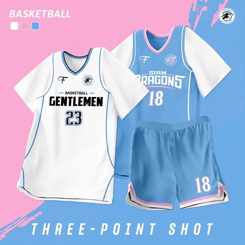 Fake Two-Piece Basketball Uniform Set with Printed Numbers for Female Students Basketball Game Basketball Jersey Customized Quick-Drying Breathable Sports Short-Sleeved