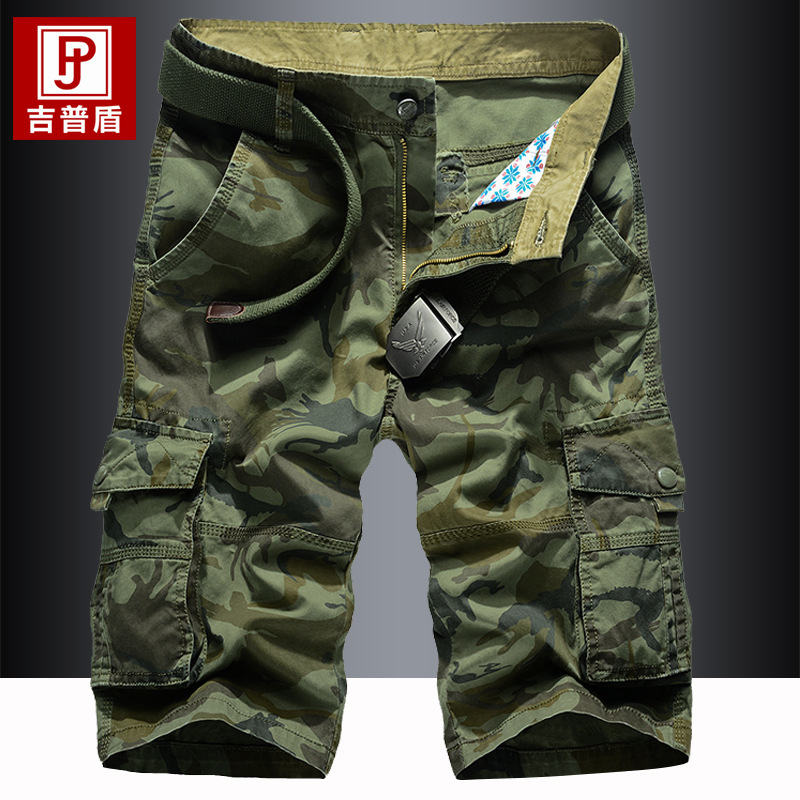 Camouflage Workwear Shorts, Large Size, Loose Fit, Summer Casual Shorts, Men's Military Style Multi-Pocket Mid-Length Pants, Trendy Thin Style for Men Camouflage Workwear Shorts, Large Size, Loose Fit, Summer Casual Shorts, Men's Military Style Multi-Pocket Mid-Length Pants, Trendy Thin Style for Men