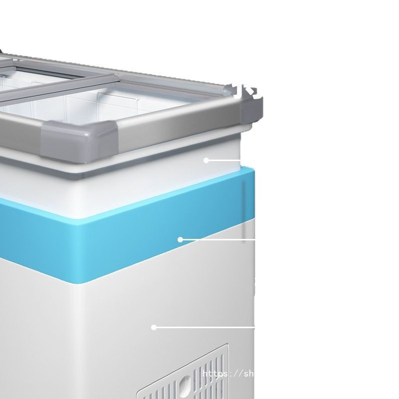 Refrigerador de exhibición comercial refrigeración refrigeración refrigeración refrigeración congelador horizontal supermercado helado congelación rápida gabinete de isla de vidrio transparente