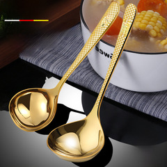 Stainless steel public spoon with long handle, household soup spoon, round spoon for hotels, public spoons for restaurants