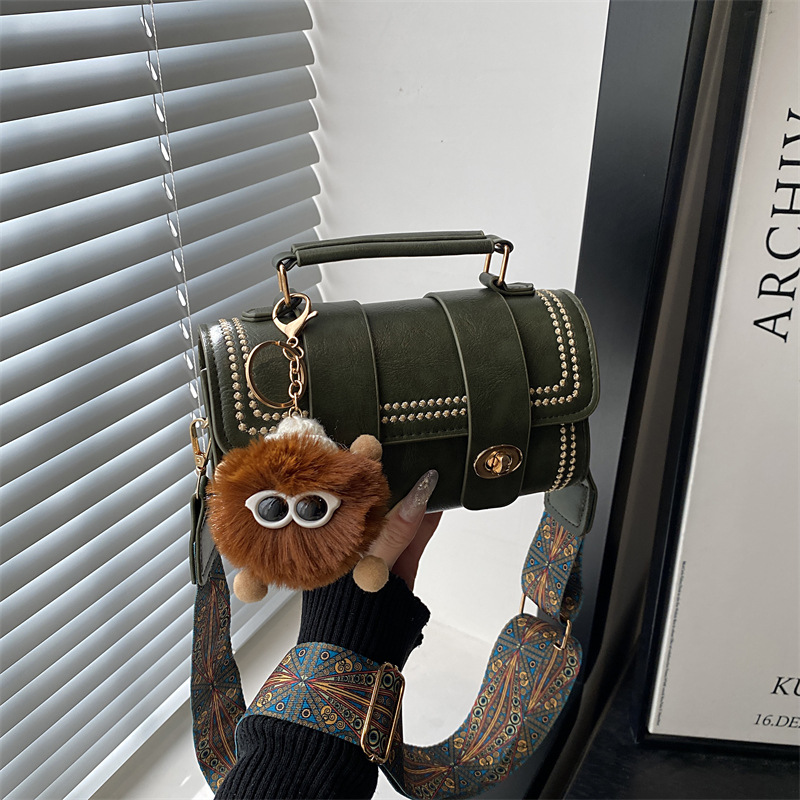 Women's Retro Boston Shoulder Bag, Stylish Cylindrical Handbag_voghion.com