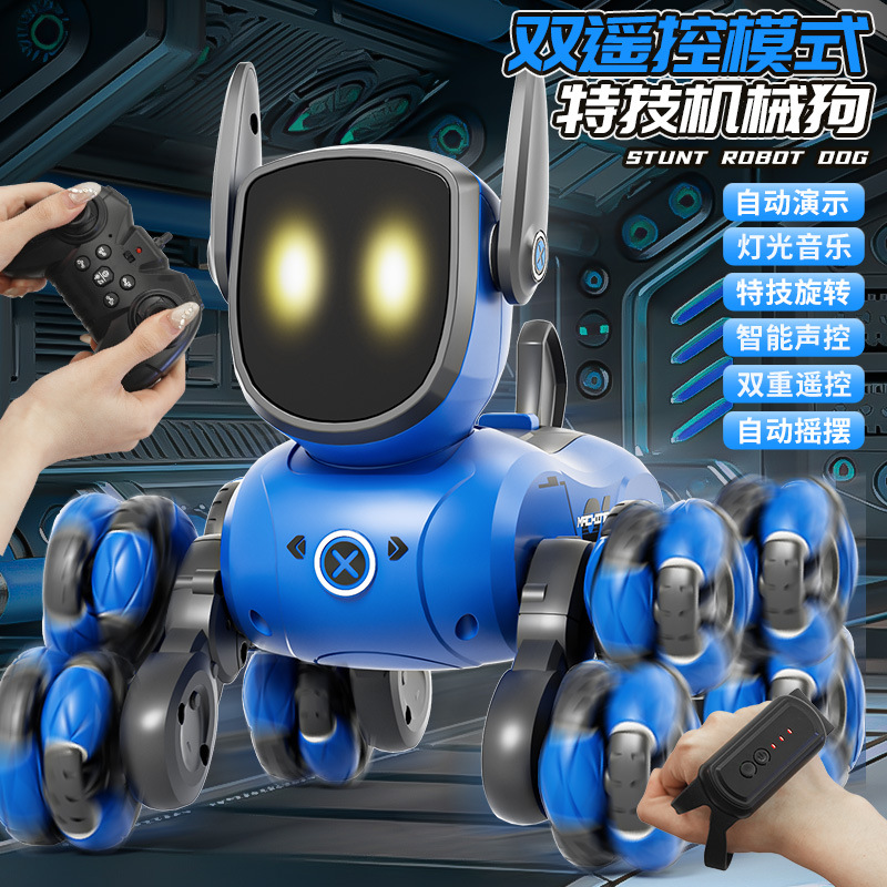 JJRC ocho rondas truco mecánico perro control remoto juguete gesto inducción deformación rompecabezas educación temprana perro robot inteligente para niños