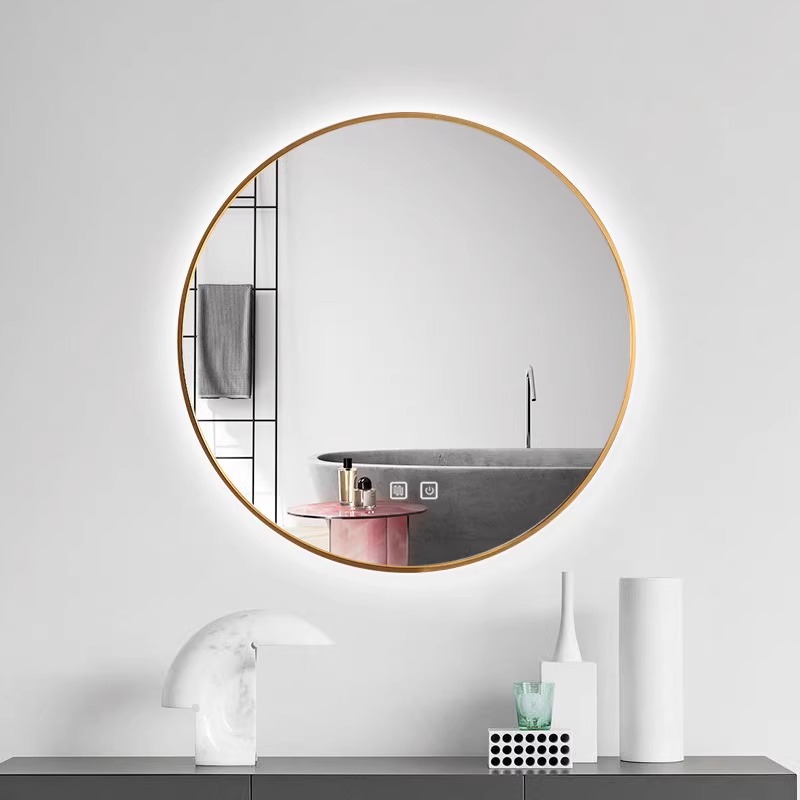 Espejo inteligente anti-nebble baño espejo led luminoso espejo de baño tira de lámpara marco de aleación de aluminio