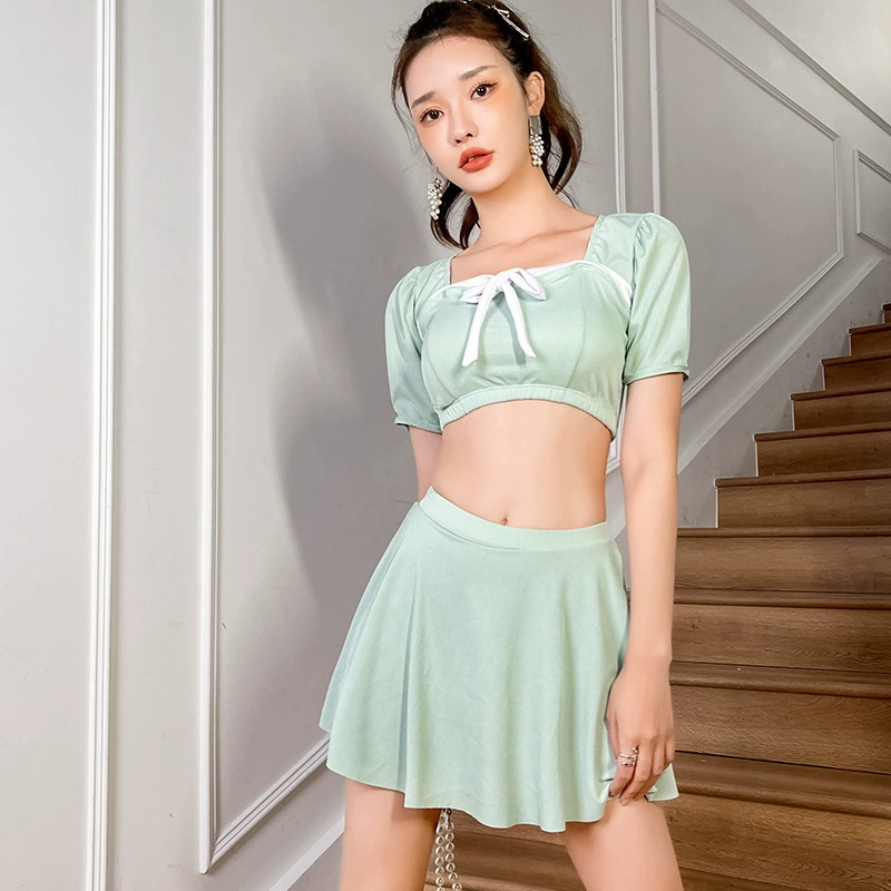 Split Swimwear Set, Cute Supporting Skirt, One-Piece Style, Multi-Size (M–XL)