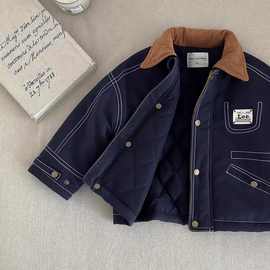 辰妈儿童夹棉外套日系童装男童秋冬复古工装夹克女童洋气风衣棉服