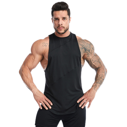 Cross-border loose plus-size men's summer sleeveless fitness top sweat-proof training running quick-dry vest