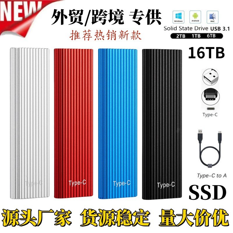 Cross-border foreign trade M1 corrugated mobile solid state drive 2T 4T 8T mini SSD metal high-speed mobile hard drive