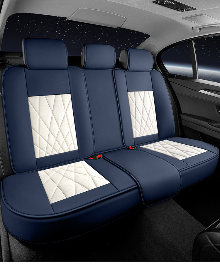 Five-Seater Universal Suede Leather Car Seat Cushion, Fully Enclosed, Wear-Resistant and Comfortable, Universal Car Seat Cover for All Seasons