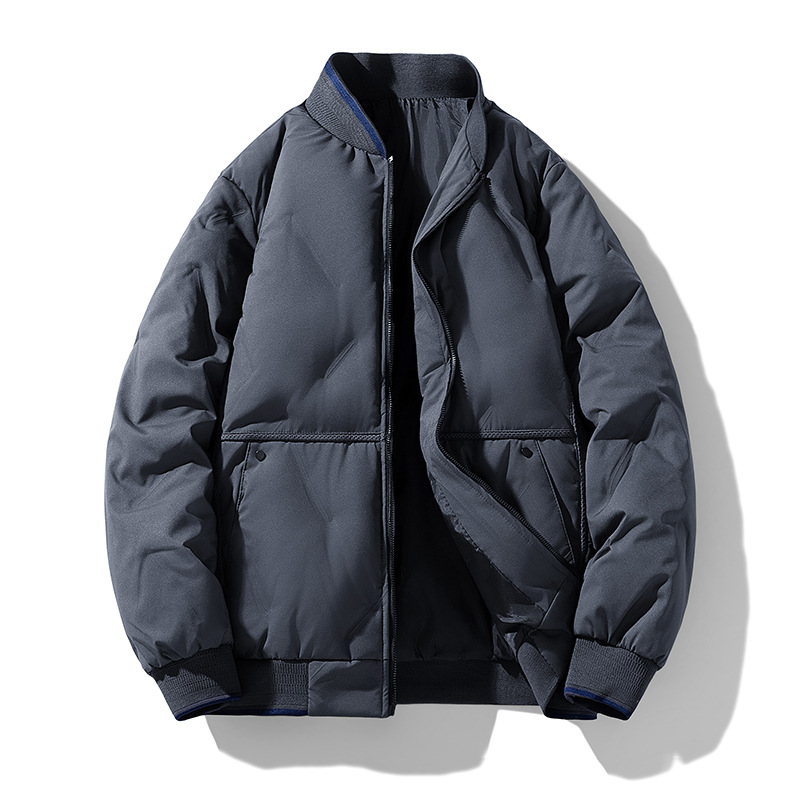 Large Size Padded Jacket Men's Baseball Collar Padded Jacket Casual Loose Warm Thickened Couple Padded Jacket_viptrois.com
