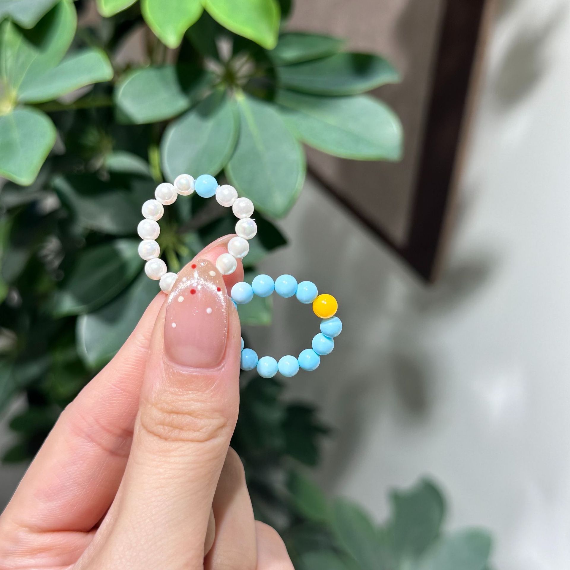 Turquoise sapphire elegant universal ring with stone pearl