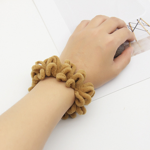 New plush high-elastic towel ring milk tea wide-brimmed hair tie colorful hair tie ball scalp tendon headband