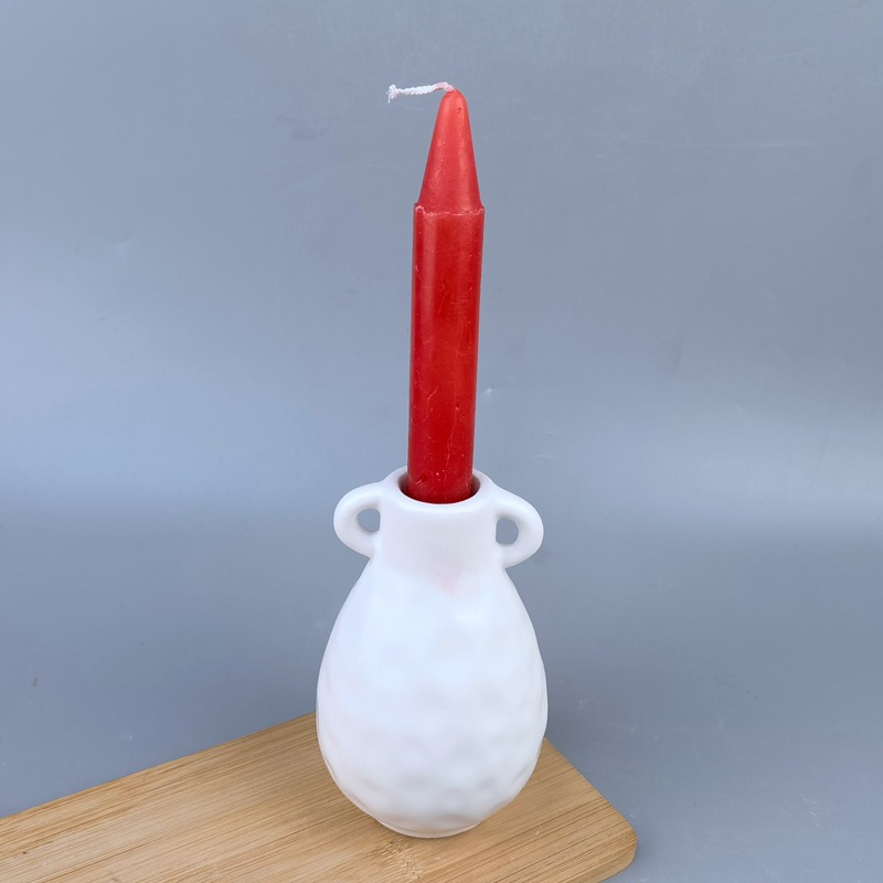 Nordicins cerámica de geometría blanca decoración artesanal decoración de la sala de estar mesa de comedor candelabros decoración suave para el hogar