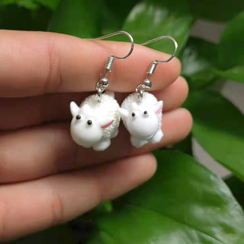 Ornament New Creative Cute Sheep Resin Earrings display picture 3