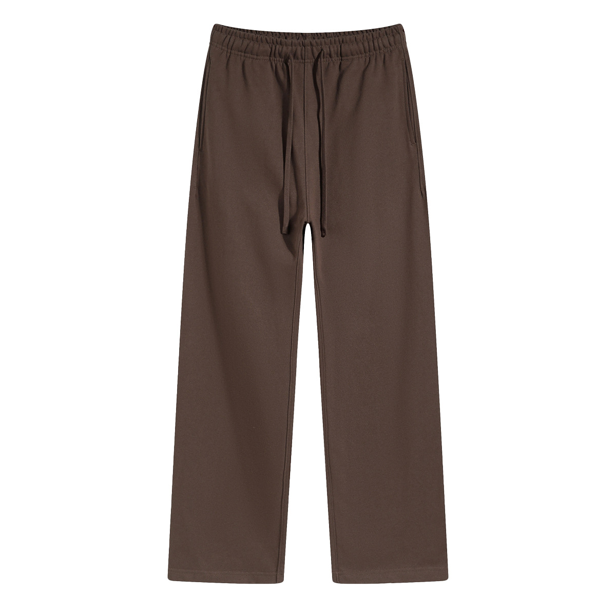 2024 otoño y invierno 430g rectas laterales de la parte inferior de los pantalones de color sólido de moda deportiva suelta de hombre pantalones casuales personalizados