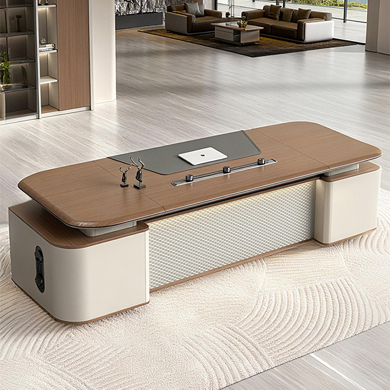 Office Desk, Executive Desk, Modern Minimalist Double-Size Mobile Cabinet, Office General Manager's Desk, Office Desk and Chair Set