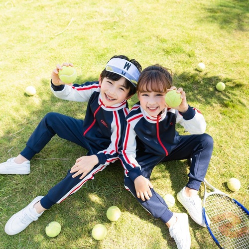 New primary school uniform set, spring, autumn and winter clothing, children's baseball uniform, sports class uniform, kindergarten uniform, two-piece set