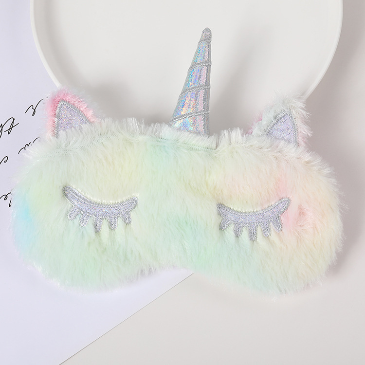 Fábrica al por mayor de felpa máscara de ojo de dibujos animados de santa claus alce sombreado máscara de ojo zorro animal bolsa de hielo transpirable