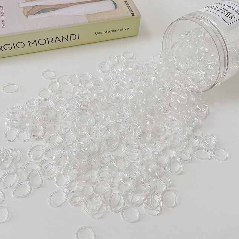 Banda de goma desechable para el cabello no lastimado Anillo de goma para trenza de niña Banda de goma Color Valor de alta cuerda elástica para el cabello Tocado