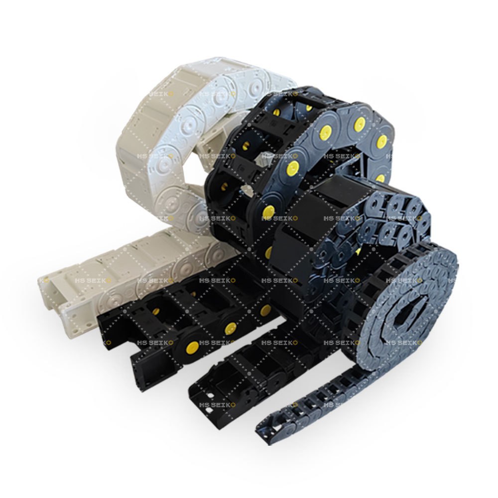 尼龙拖链地轨机器人长行程保护坦克链电缆保护桥式全封闭塑料拖链