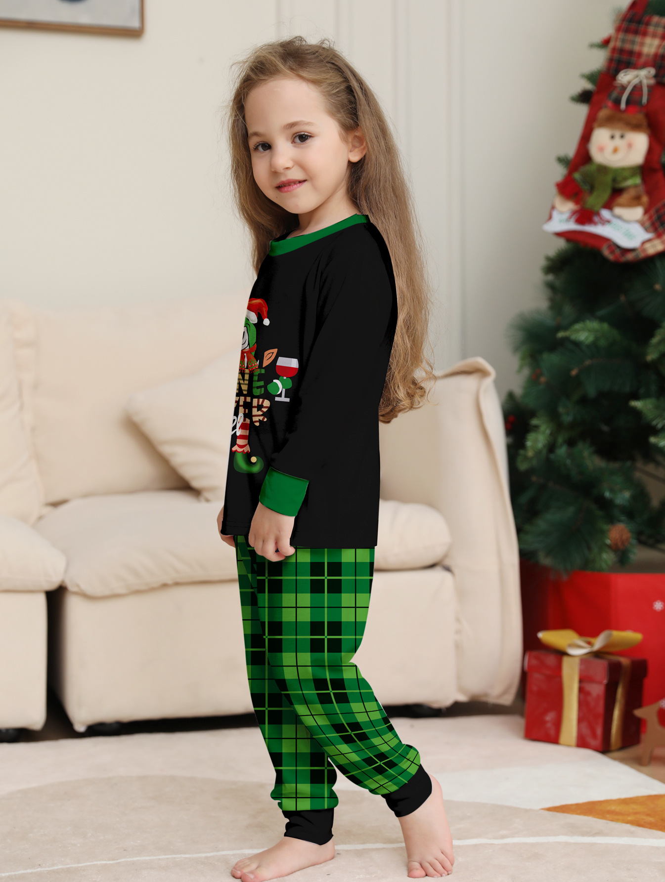 Christmas Dinosaur Letters Christmas Family suit printed homewear pajama set_voghion.com