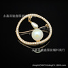 Fashionable high-end brooch, protection buckle, protective underware, crystal lapel pin, pin from pearl, beads, accessory, city style