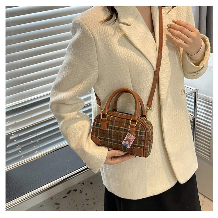 Borsa a tracolla a quadri per donna, elegante borsa a spalla tartan_voghion.com