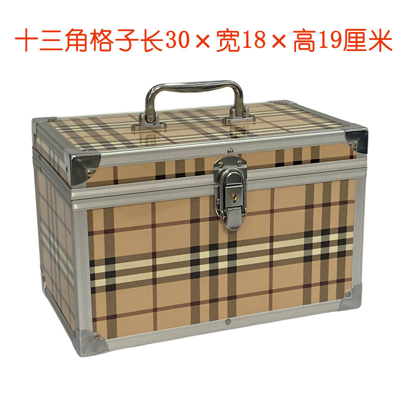 더블 레이어 대형 삼각형 실버 프레임 격자 무늬