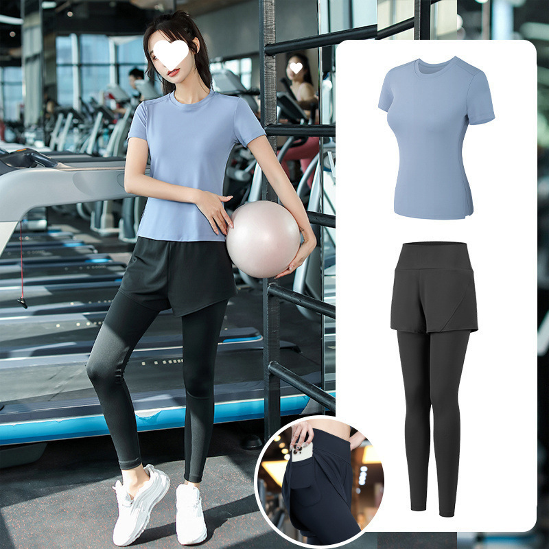 ヨガ服セット女性ランニングスポーツジム朝走専門速乾衣ファッション新型秋冬高級感|undefined